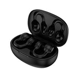Clip-On Open-Ear Bluetooth Earbuds with Interchangeable Earhooks, Wireless Sport Headphones with Charging Case